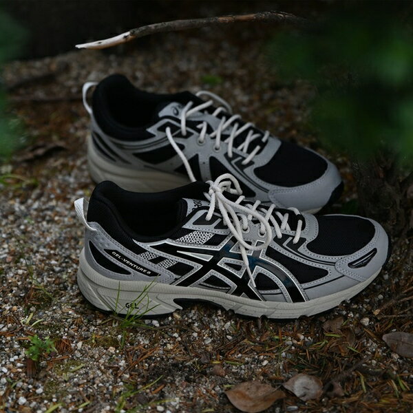 【滿千折百】ASICS 慢跑鞋 GEL-VENTURE 6 黑灰 奶油 復古 情侶鞋 男女 1203A438001