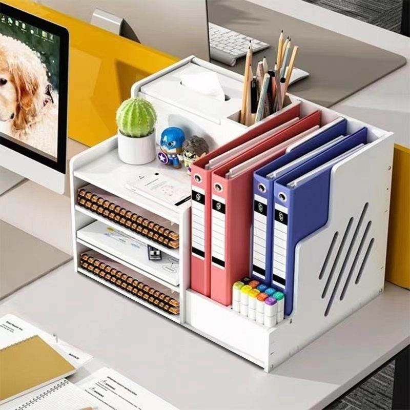 文件架辦公室桌面文件架子置物架書桌收納整理神器學生盒子多層
