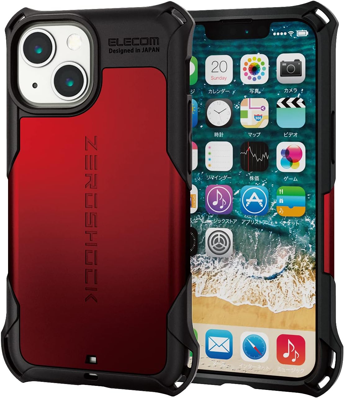 (3色) ELECOM ZEROSHOCK iPhone 13 mini 耐衝擊 手機殼 保護殼 防摔 附螢幕貼