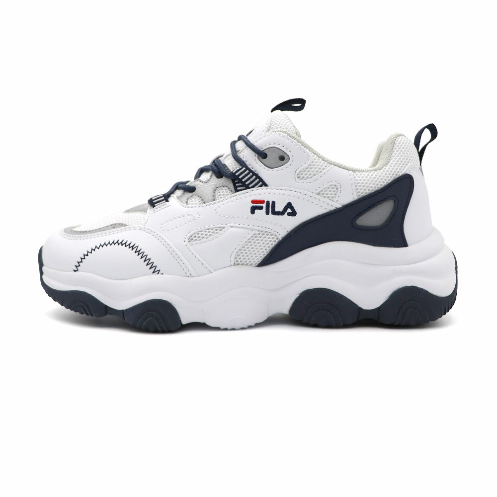 【全館滿額折】Fila Turbine 白藍色 網布 皮革 厚底 運動 休閒 老爹鞋 女款 J2647【新竹皇家5-J346Y-132】