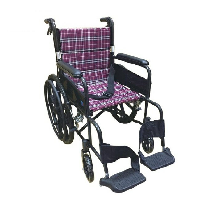 輪椅-B款 標準型 紅格墊 雙層坐背墊 背可折 富士康 FZK-25B