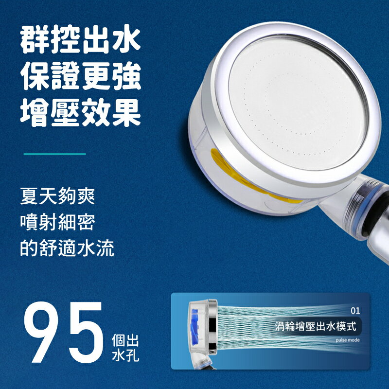 一鍵止水蓮蓬頭 蓮蓬頭 花灑 過濾蓮蓬頭 抖音同款小蠻腰螺旋槳 蓮蓬頭架 電鍍 加壓省水 淋浴 除氯 過濾沐浴 渦輪增壓 2