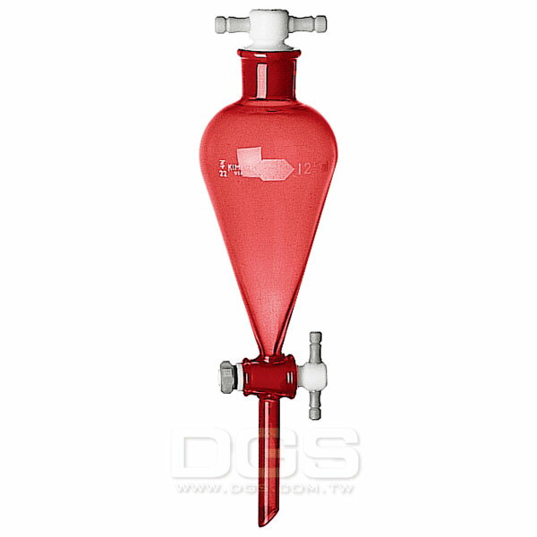 《Kimble》茶色梨型 分液漏斗 Funnel, Separatory, Pear-Shaped, RAY-SORB, PTFE Stopcock