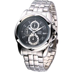 ALBA 雅伯錶-指定商品-FLAGSHIP 羅馬戰士 計時腕錶 YM92-X189C(AF8P53X)-41mm-黑面鋼帶【刷卡回饋 分期0利率】