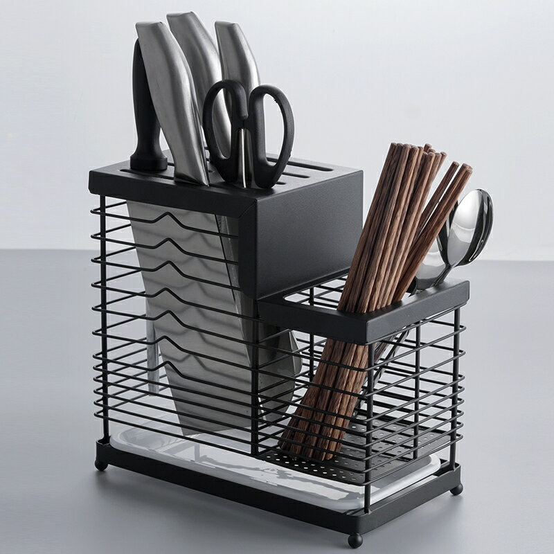 德國 304不銹鋼刀架廚房置物架多功能一體筷子筒刀具家居收納用品