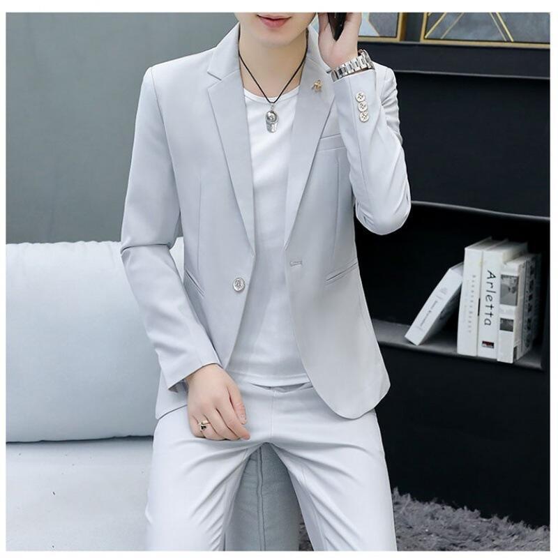 男生面試服裝穿著西裝推薦到正裝出席 西裝 正裝 韓版休閒春秋西服套裝男士修身商務正裝新郎痞帥英倫薄款小西裝男就在吉宅良品推薦男生面試服裝穿著西裝