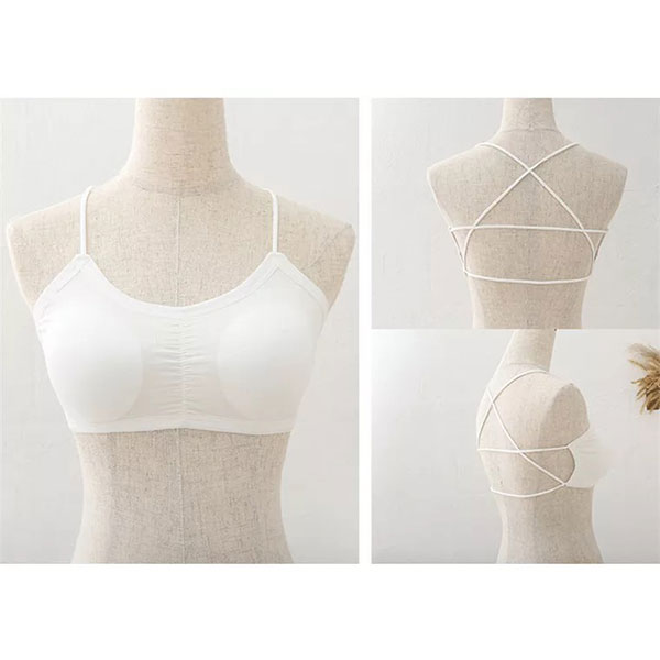 超美露背 美背 背心 露背 小可愛 交叉 細肩帶 短版 防走光 內衣 比基尼 無痕 爆乳 性感 海邊 黑白 韓國 ANNA S. 8