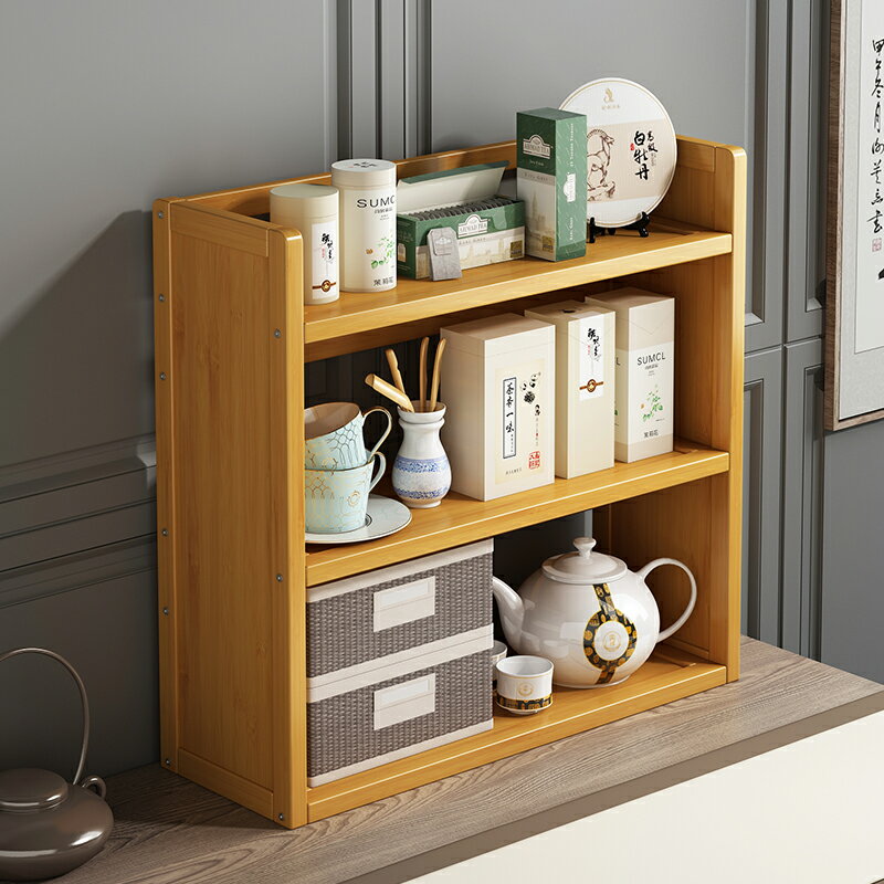 家用茶幾辦公室桌上收納架小型茶室功夫茶具置物架客廳茶水柜實木