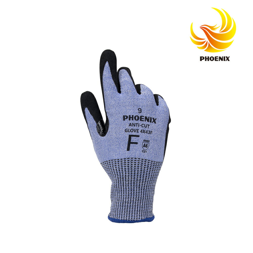 PHOENIX 菲尼斯 切割手套 耐撕裂工作防護 防滑手套 4X43F 美國標準防割6級認證