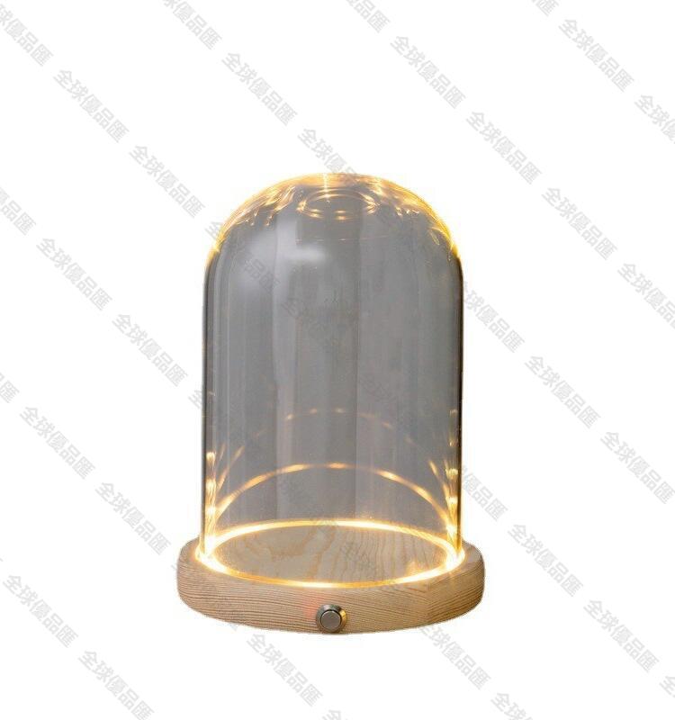【全球優品匯】永生花玻璃罩LED發光側面獨立開關積木手辦應援棒防塵透明展示盒