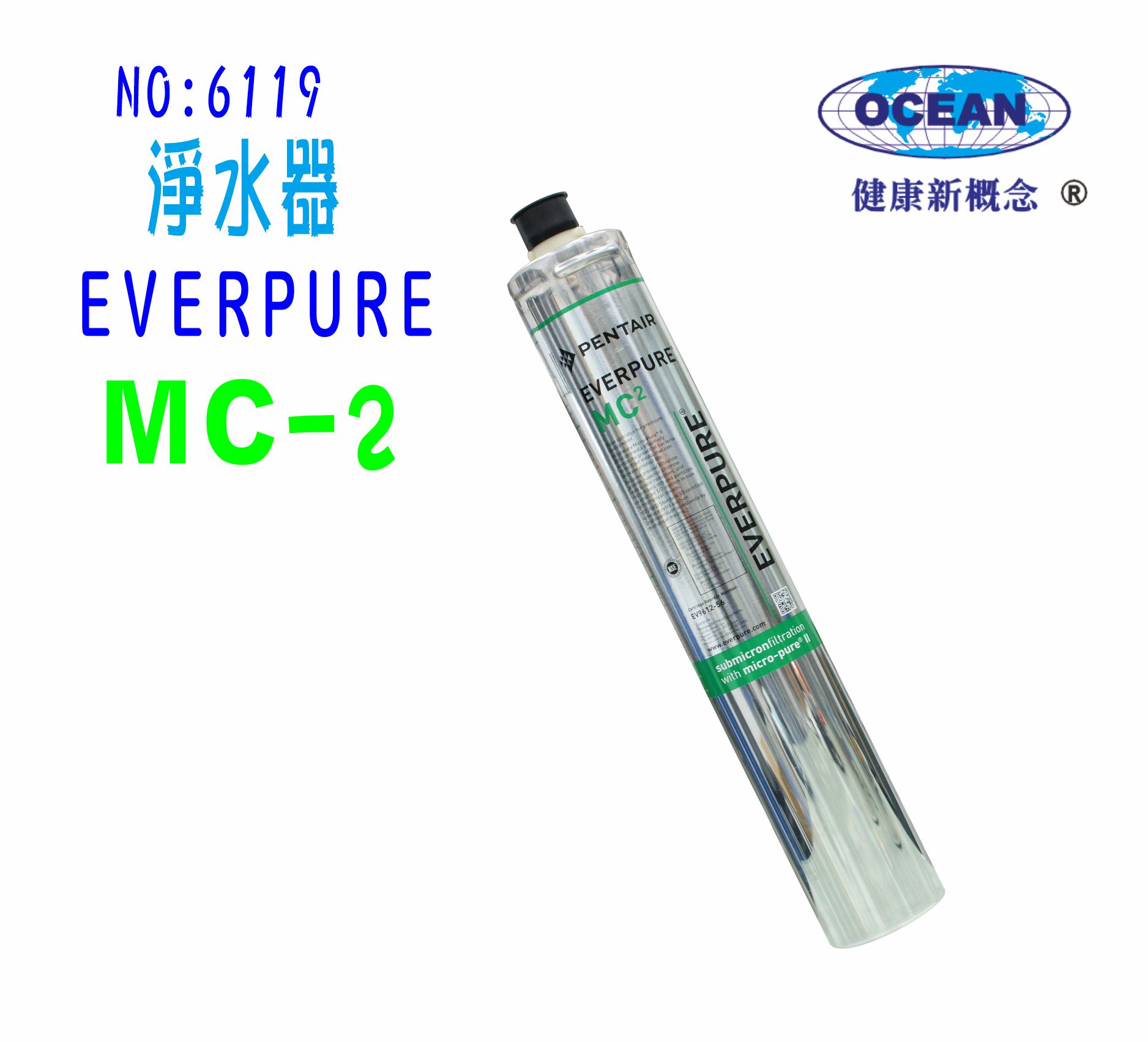 MC2淨水器Everpure濾心.濾水器.過濾器另售S100、S104、H104、BH2、4C、MH2 貨號:6119【七星淨水】