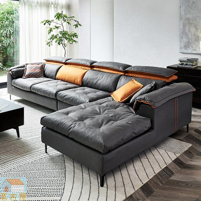 沙發北歐簡約現代免洗客廳布藝沙發乳膠羽絨大小戶型整裝