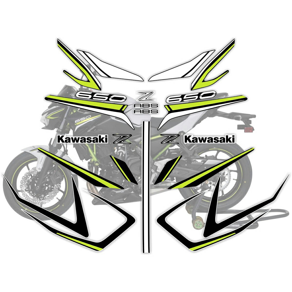 【車身版畫拉花】機車貼紙 川崎貼紙 Z650 Z900 Z400 ER650 Z250 EX400 車身彩貼 個性改裝 防刮耐磨 防水防曬 運動風格 全車覆蓋