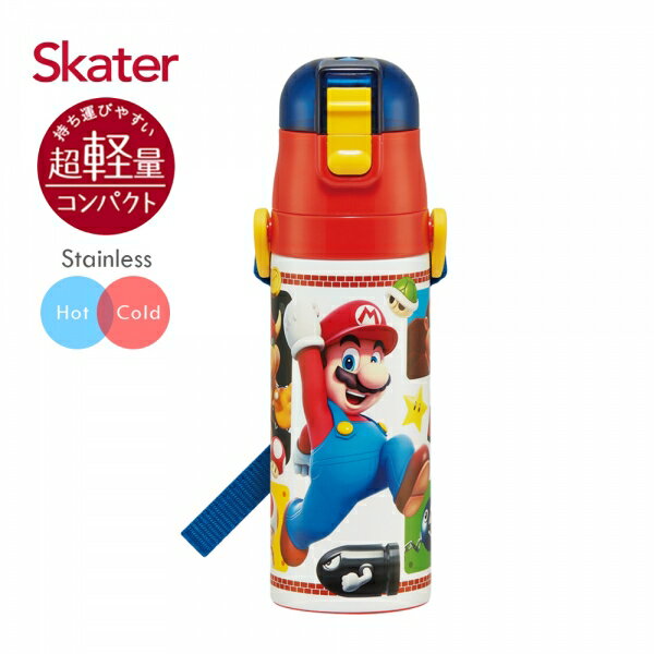 Skater不鏽鋼直飲保溫水壺(470ml) 瑪利歐 (現貨)❤️ㄚ比小鼻❤️
