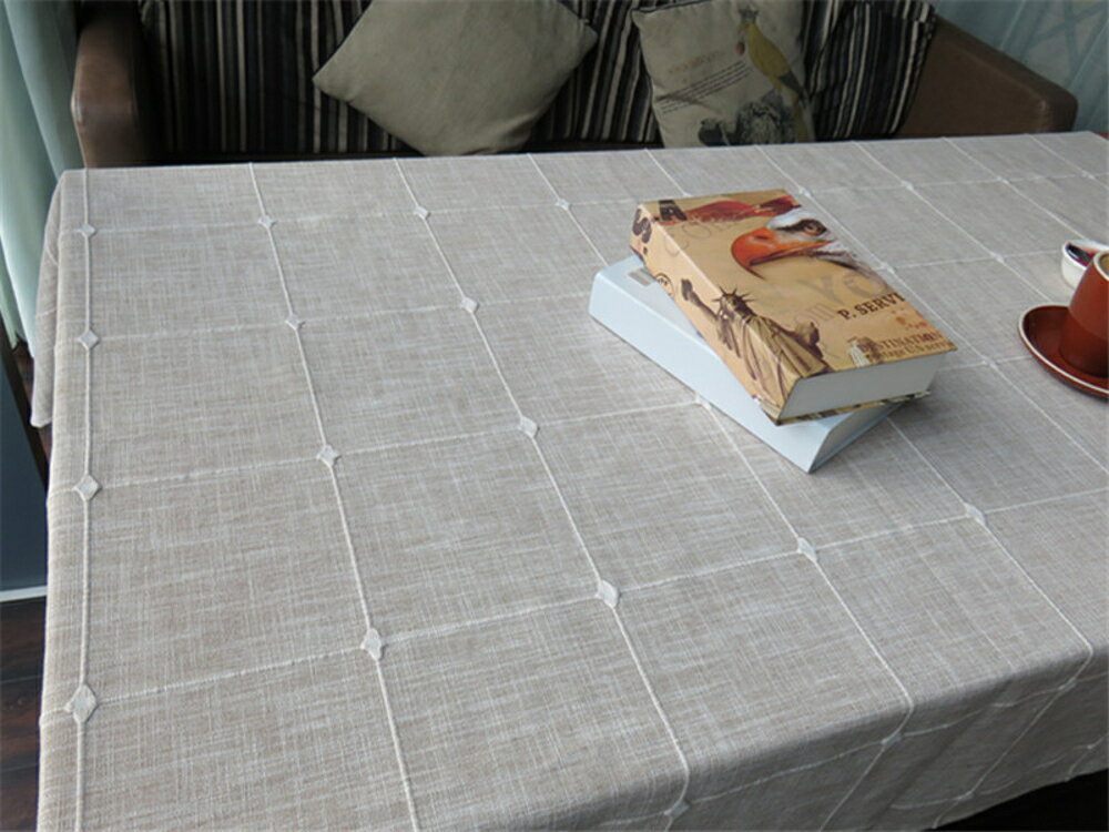 ✤宜家✤時尚田園氣質棉麻餐桌布 茶几布 蓋布 (130*220cm)