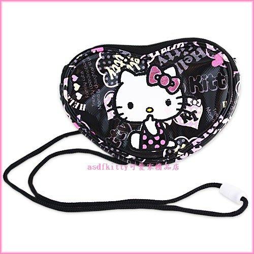 asdfkitty*特價 kitty愛心零錢包可當卡包.化妝包/相機包-有掛繩歐