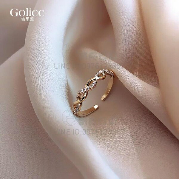 戒指鋯石開口戒指女輕奢小眾設計高級感配飾食指環冷淡風飾品【倪醬小鋪】