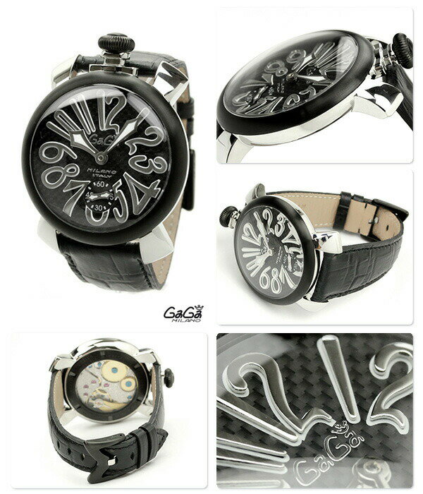 手巻き48MM 5013.1 マヌアーレ皮革錶帶手錶品牌GaGa MILANO MANUALE