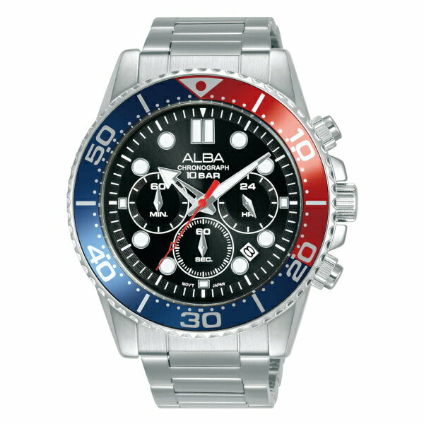 ALBA VD53-X392R(AT3J35X1)酷勁雙色潛水造型男錶-紅x藍 45mm｜樂天領券折300★全館特惠中★指定刷卡回饋10%