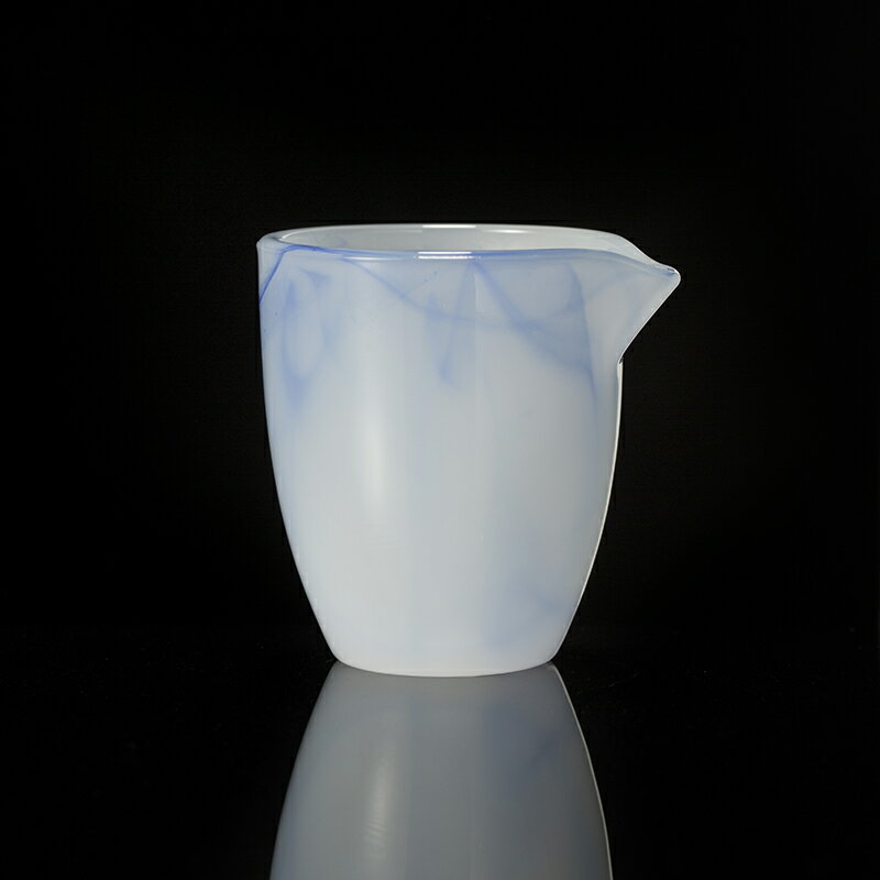 寶石藍玉瓷公道杯高檔單個加厚功夫茶具耐熱玻璃分茶器日式小勻杯