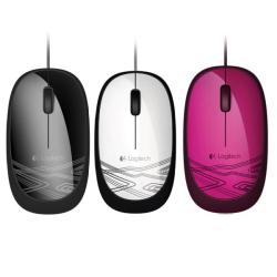  羅技有線滑鼠 M105 黑、白、粉紅三色 分享