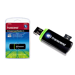 創見SDHC/MMC4+MicroSDHC/M2 Card Reader(黑/白 兩色)