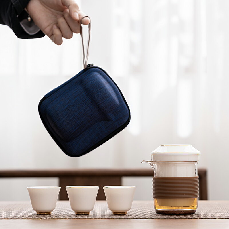 輕奢便攜旅行茶具套裝快客一壺二杯杯戶外車載功夫茶具泡隨身茶壺