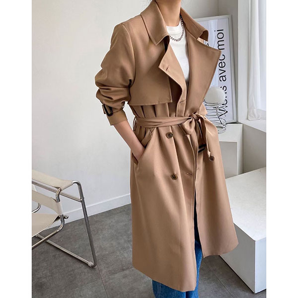 ANNAS 正韓 雙排扣 外套 長版 風衣 綁腰 大衣 偵探大衣 西裝 翻領 腰帶 顯瘦 百搭 韓國 8