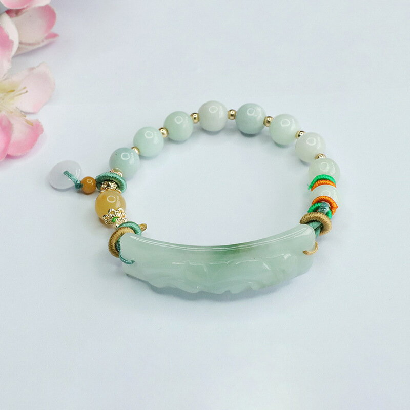 【現貨】眷鈺 天然翡翠手串貔貅手牌平安扣手鏈玉石工廠批發代發FC3062502【北歐家居生活】