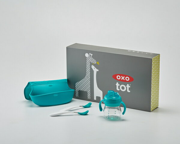 OXO TOT 寶寶餐具禮盒(1號) (可挑色/款) 嬰兒 防滑 叉匙 圍兜 水杯【A435130】【不囉唆】