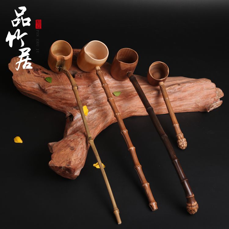 竹酒提子打酒器竹制茶道日式茶具竹瓢勺竹茶勺水勺分茶勺竹勺子