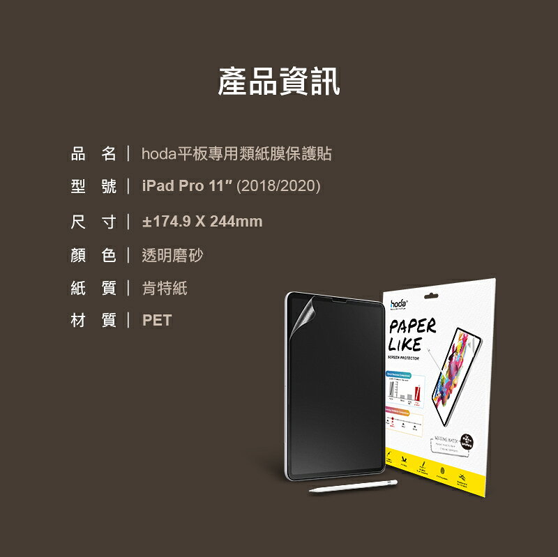 hoda PaperLike 類紙膜 肯特紙 手寫膜 保護貼 iPad Pro Air 10.9 11吋 12.9 mini 9
