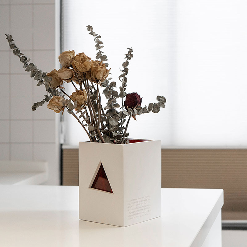 oroliving原創北歐花瓶花藝裝飾擺件置物筒客廳亞克力桌面花器