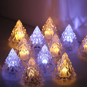 聖誕節 LED仿水晶 小夜燈 桌面裝飾 擺放場景 燈光 派對裝飾 耶誕【BlueCat】【XM0592】