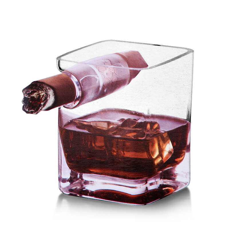 加厚玻璃雪茄杯威士忌杯方形酒杯烈酒杯創意玻璃杯雪茄杯