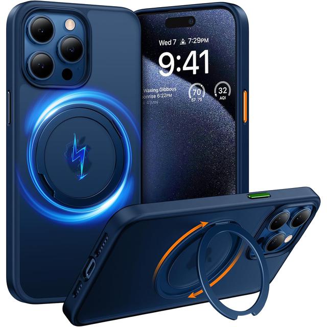 【日本代購】TORRAS 手機殼 UPRO Ostand R 美軍規格 iPhone 15 Pro 深藍色