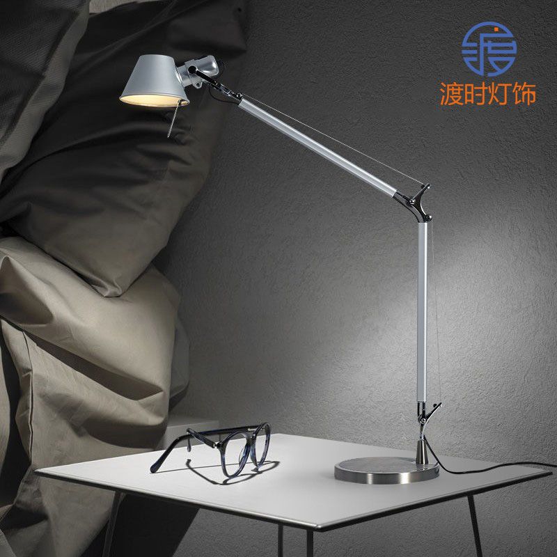免運 折疊桌上型檯燈 北歐復古閱讀護眼燈具書房書桌可伸縮桿搖臂長臂臺燈折疊學習臺燈 4