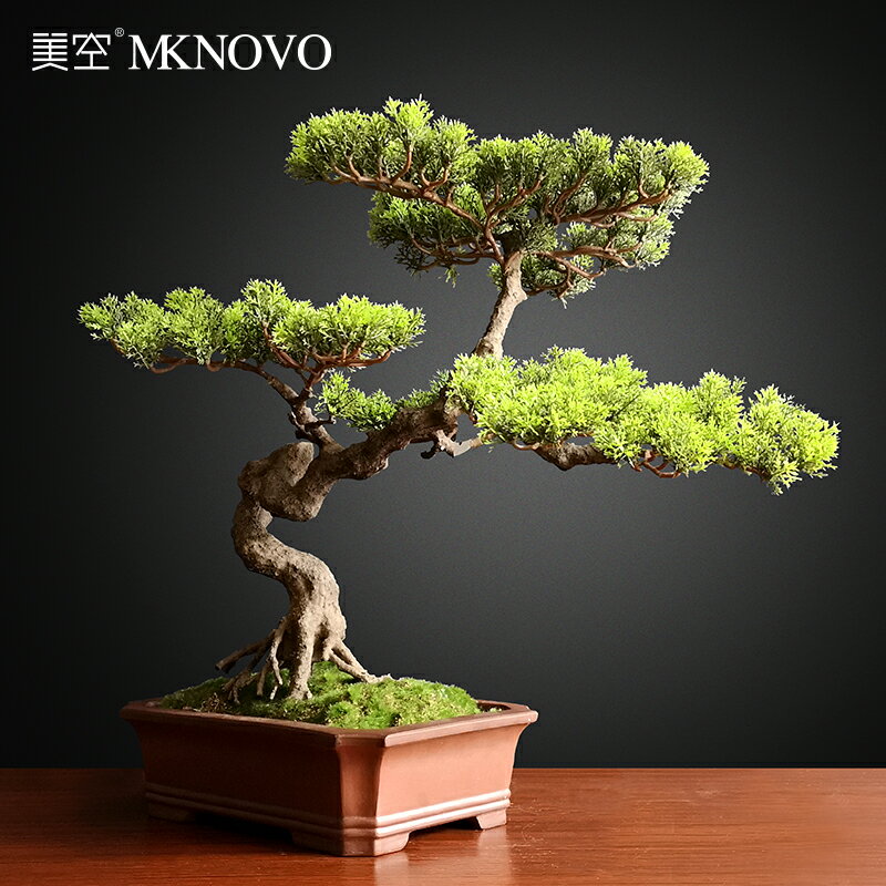 美空模擬盆景假樹室內假綠植梅花羅漢松中式花藝禪意裝飾擺件植物