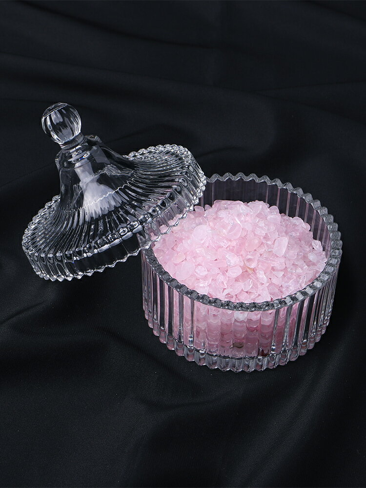天然紫白粉黃水晶碎石擺件手鏈消磁石飾品容器收納盒器皿消磁碗