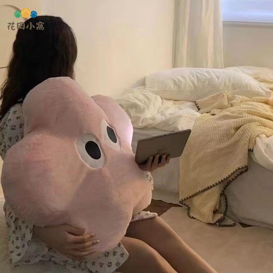廠家直銷卡通 柔軟胖花抱枕 靠墊 床上居家沙發靠墊 粉色櫻花毛絨玩具 [PP0510026]