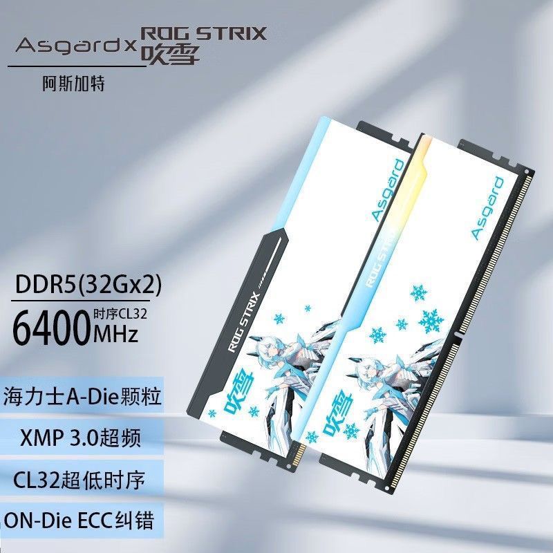 【千羽家居】阿斯加特吹雪DDR5 32G/48G/96G吹雪聯名RGB燈條海力士Adie/Mdie