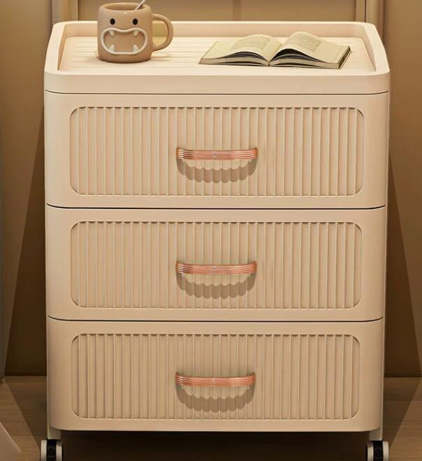 奶油風床頭櫃現代簡約家用臥室儲物床邊櫃小型抽屜式置物架收納櫃