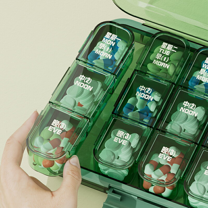 藥盒一周大容量老人吃藥提醒七天藥片一日三餐藥丸藥物分裝分藥器