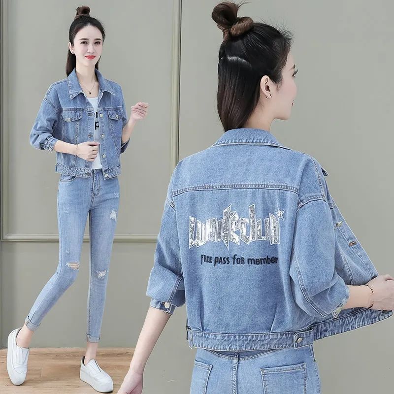 2023春秋新款小個子韓版寬松短款ins牛仔外套女百搭衣服牛仔衣潮