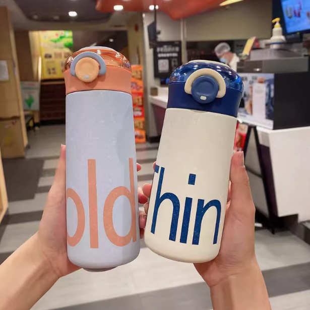 高顔值保溫杯簡約可愛學生水杯韓版直飲不鏽鋼杯子便攜304喝水杯