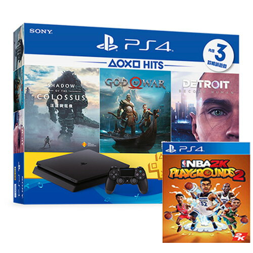 PS4 500G HITS Bundle5主機同捆組-NBA 2K Playgrounds 熱血街球場2-中文版【愛買】