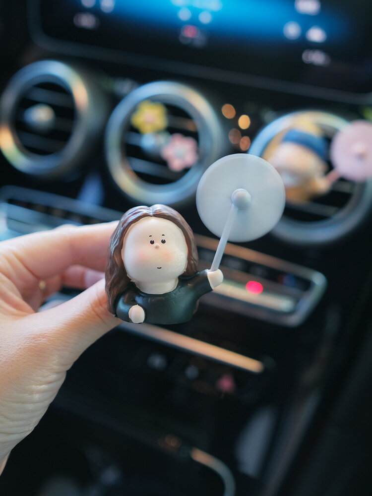 車載香薰汽車出風口香水網紅月半藝術家車內持久淡香氛裝飾品擺件 2