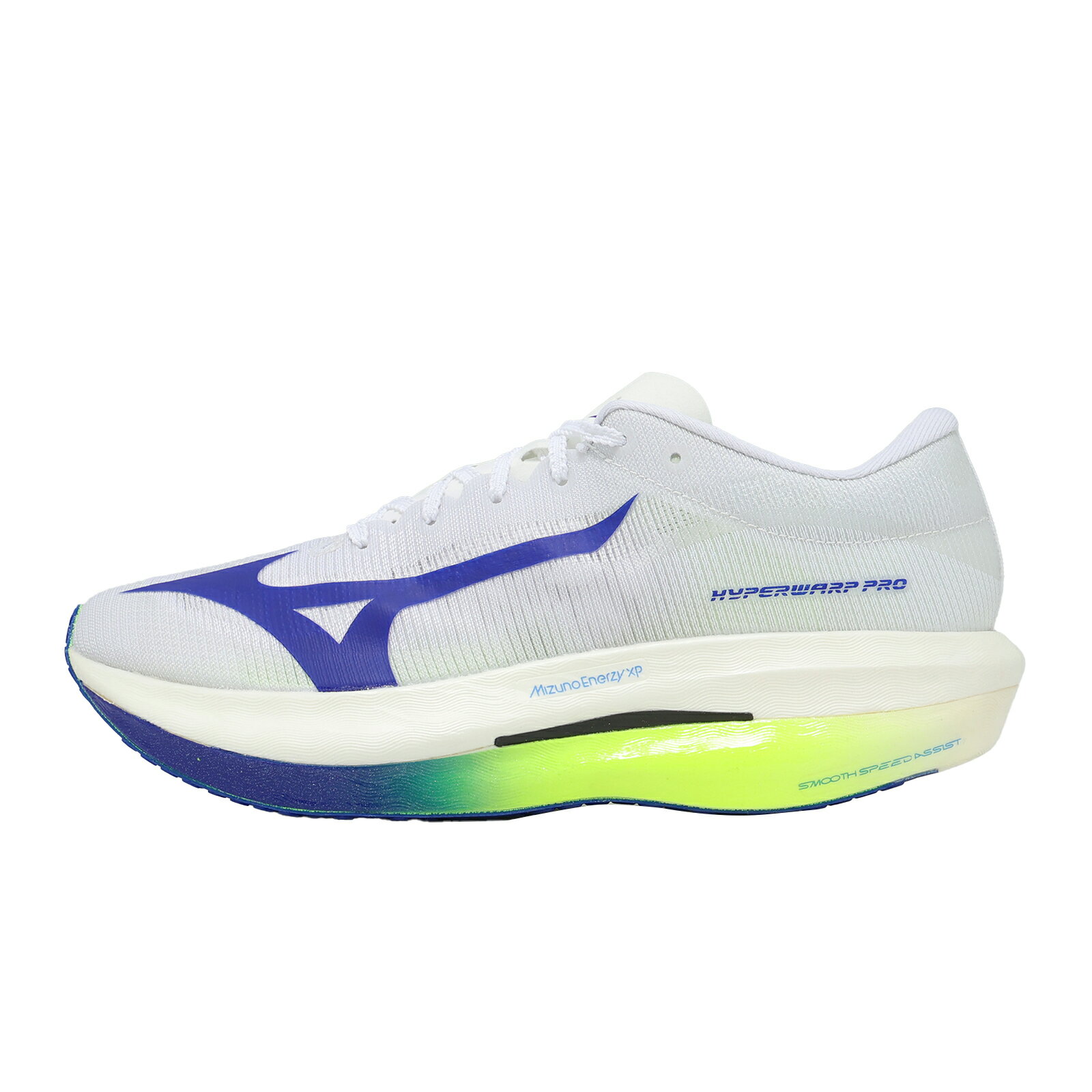 Mizuno 美津濃 競速跑鞋 Hyperwarp Pro 男鞋 白 藍 輕量 厚底 馬拉松 J1GC2672-01