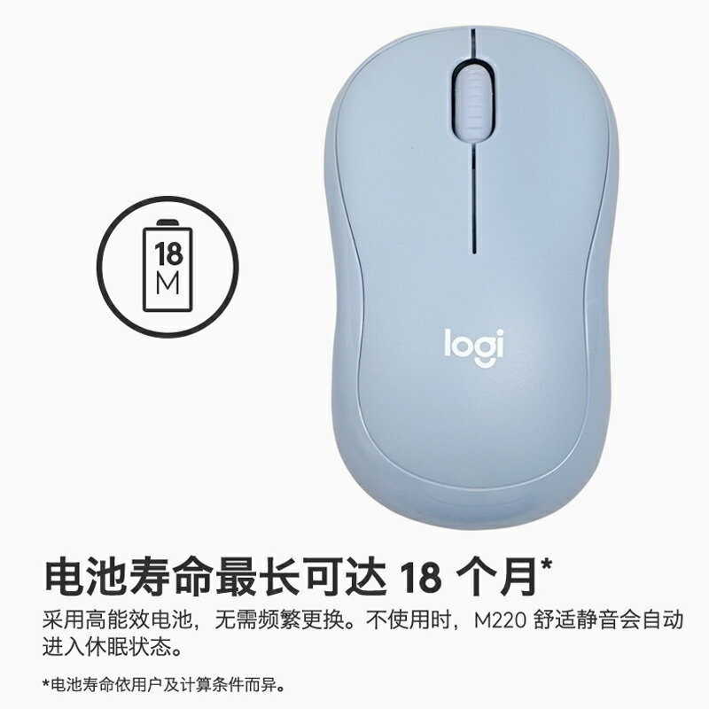 正品logitech羅技M221M220無線靜音滑鼠USB電腦筆電辦公新