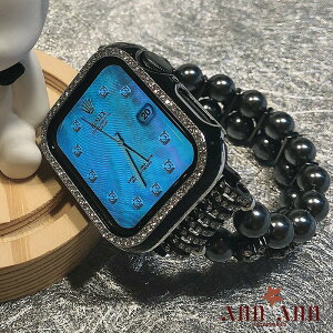賠售出清 蘋果錶帶活動 台灣現貨 蘋果錶帶 (灰) 超亮鑲鑽保護殼+雙排珍珠氣質造型錶帶